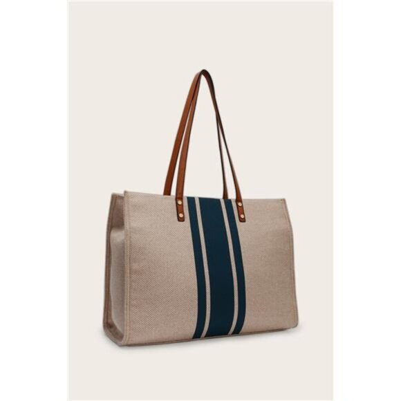 Oversized Striped Tote Bag - Picture 2 of 4